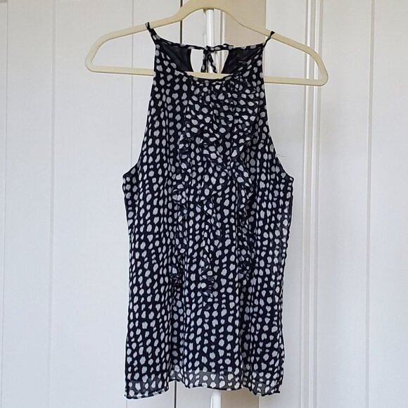 Ann Taylor Sleeveless Dark Navy Blouse. Size 2 - Picture 4 of 11